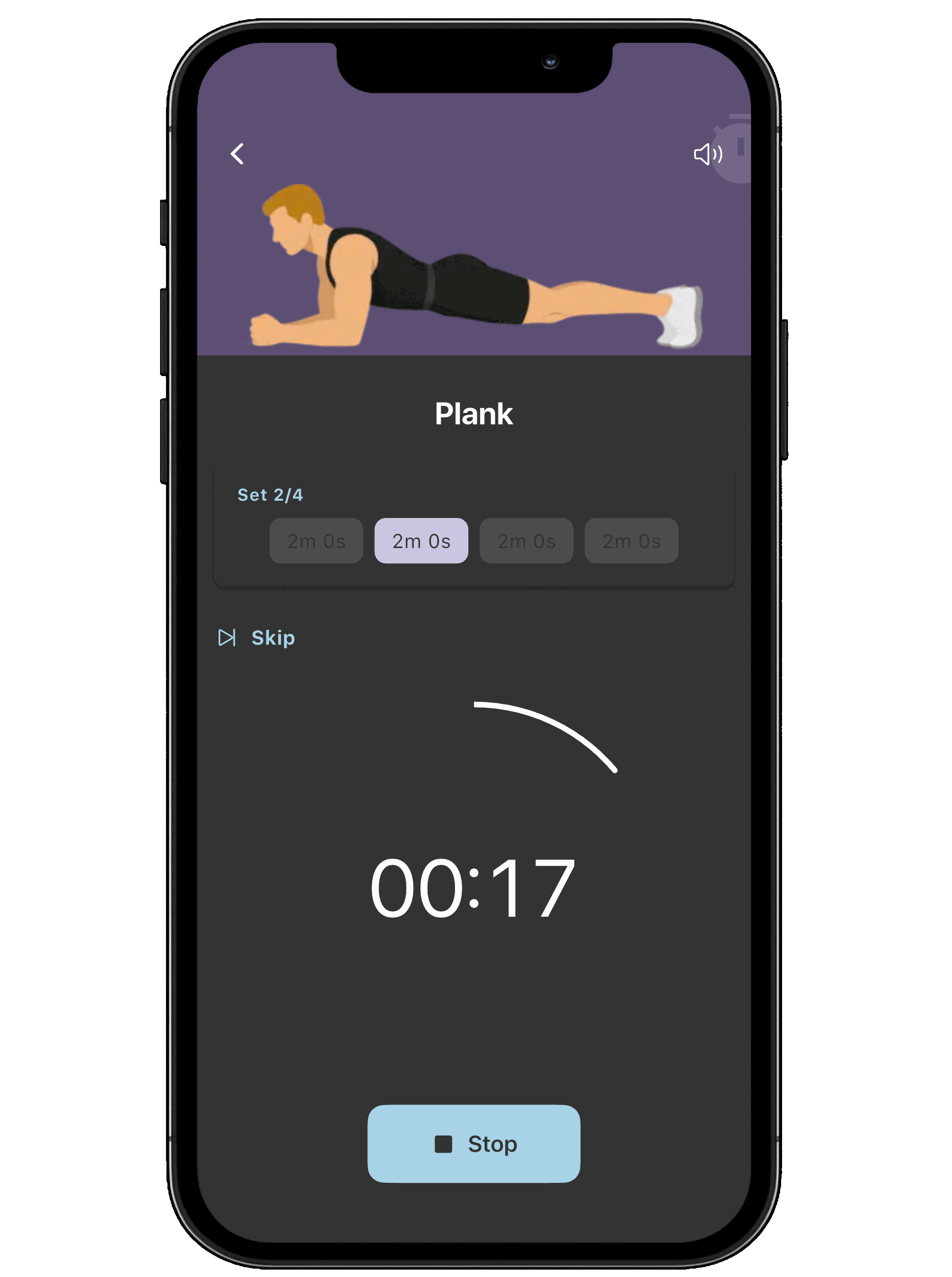 Workout screen